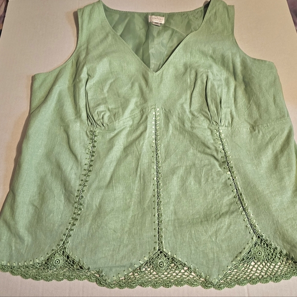 Emma James Women's Skirt Top Size 16W Two Piece Set Embroidered Trim Green - Picture 4 of 14